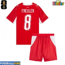 Schweiz Remo Freuler #8 Heimtrikotsatz Kinder WM 2026 Kurzarm (+ Kurze Hosen)